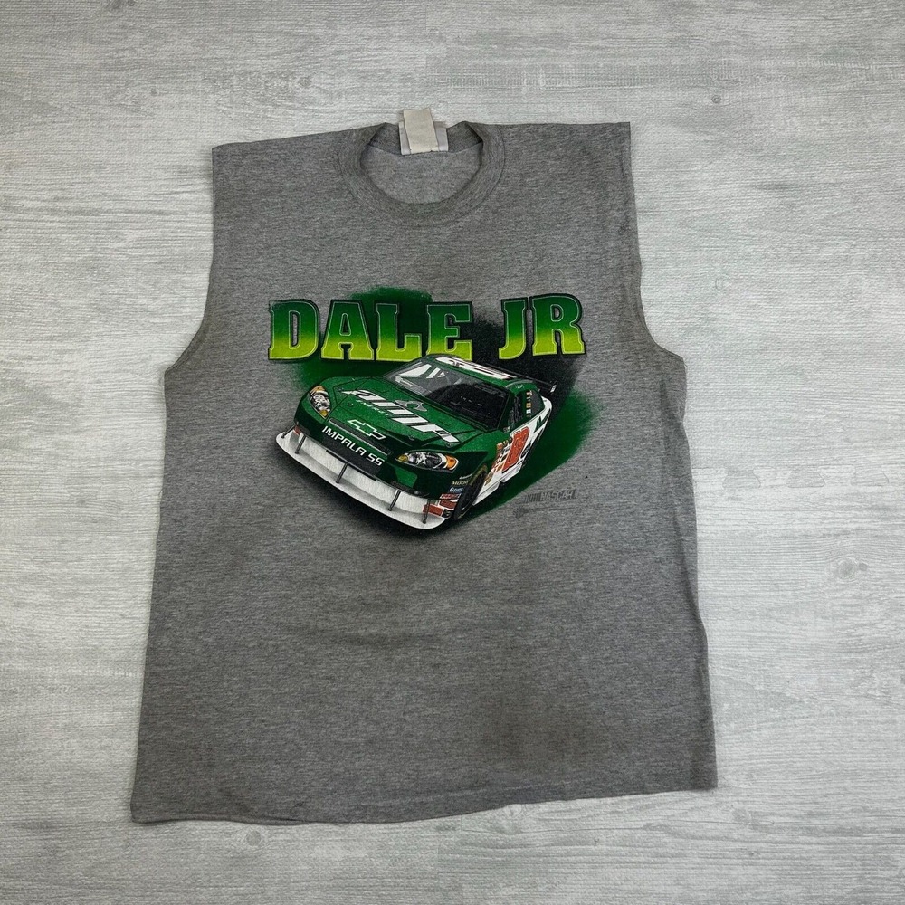 Vintage Nascar Shirt‎ Adult Medium Gray Sleeveless Dale Earnhardt Jr. 88 Racing